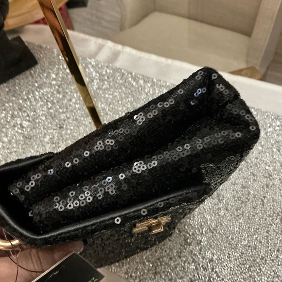 Black Sequin Badgley Mischka EVENING Bag - Picture 8 of 11